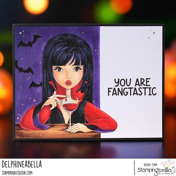 Stamping Bella Mochi Girl Vampiress Cling Stamp eb1423 cocktail