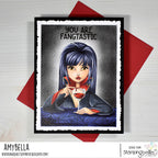 Stamping Bella Mochi Girl Vampiress Cling Stamp eb1423 fangtastic