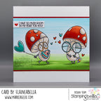 Stamping Bella Mushroom with Flower Cling Stamps ag1440 mushroom