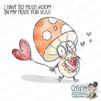 Stamping Bella Mushroom with Heart Balloon Cling Stamps ag1439