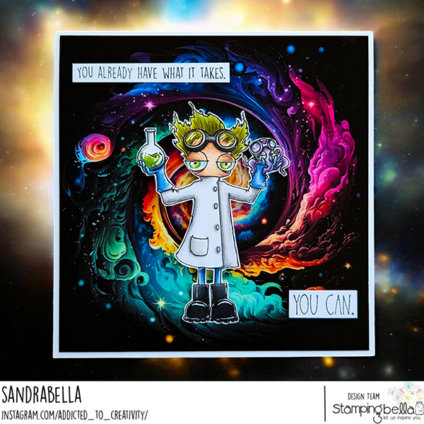 Stamping Bella Oddball Mad Scientist Cling Stamp eb1333 swirls