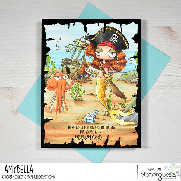 Stamping Bella Oddball Pirate Mermaid Cling Stamps eb1482 million fish in the sea debrabella
