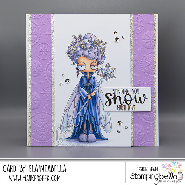 Stamping Bella Oddball Winter Fairy Cling Stamp eb1427 snow