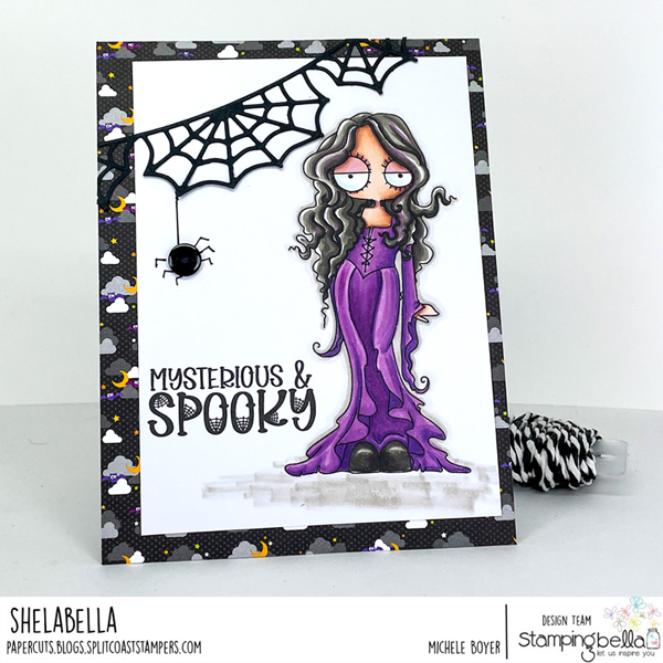 Stamping Bella Oddball Witchy Sistah 3 Cling Stamp eb1336 purple dress