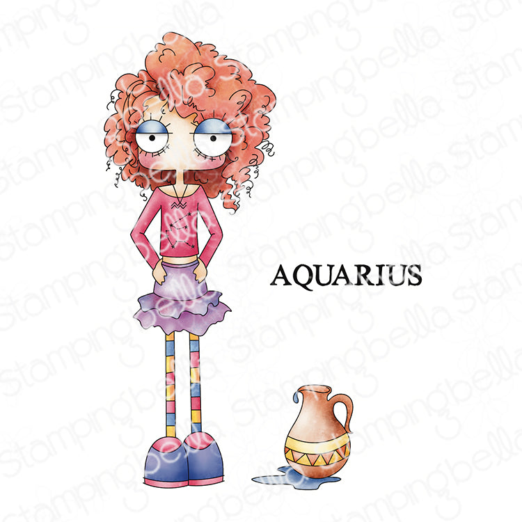Stamping Bella Oddball Zodiac Aquarius Cling Stamps eb1453