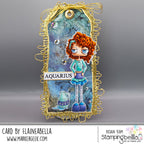 Stamping Bella Oddball Zodiac Aquarius Cling Stamps eb1453 bookmark