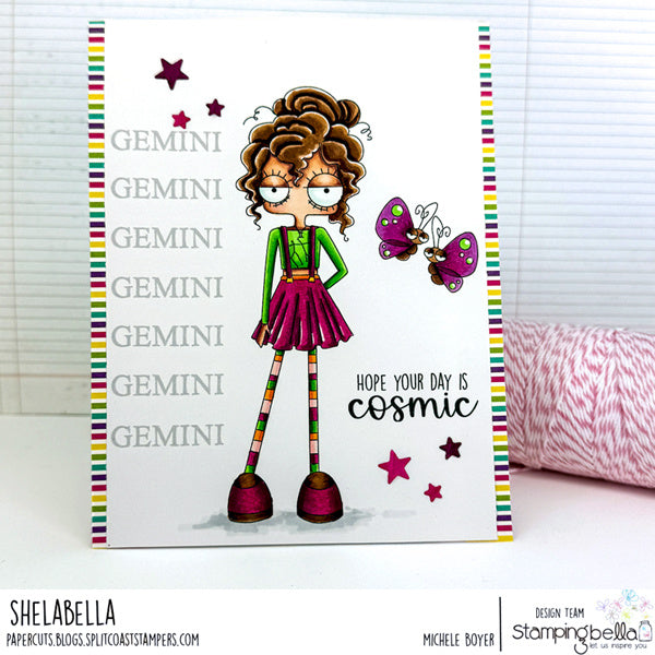Stamping Bella Oddball Zodiac Gemini Cling Stamps eb1468 butterfly