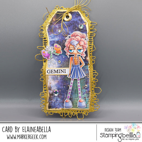 Stamping Bella Oddball Zodiac Gemini Cling Stamps eb1468 space