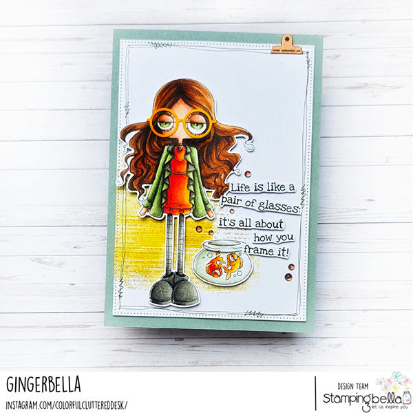 Stamping Bella Oddball Zodiac Pisces Cling Stamps eb1465 fish