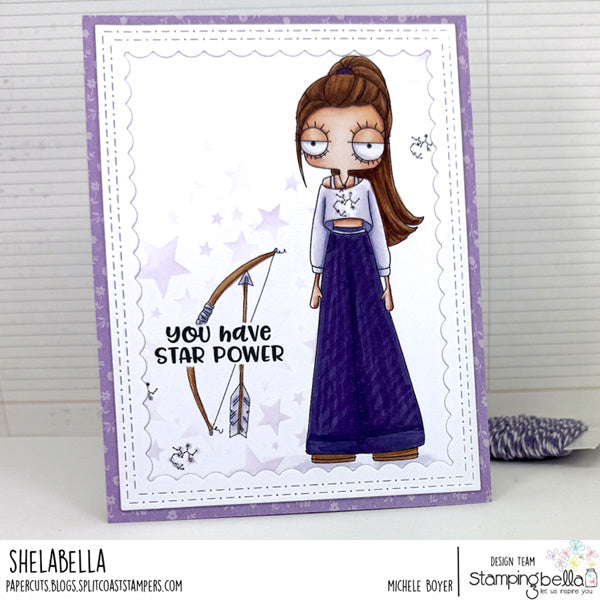 Stamping Bella Oddball Zodiac Sagittarius Cling Stamps eb1451 bow