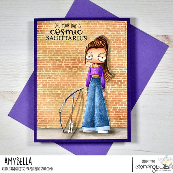 Stamping Bella Oddball Zodiac Sagittarius Cling Stamps eb1451 cosmic