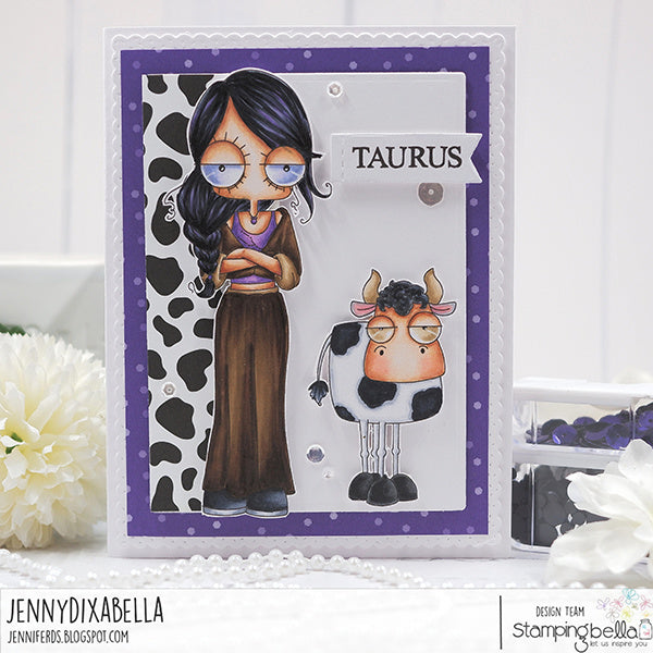 Stamping Bella Oddball Zodiac Taurus Cling Stamps eb1467 horns