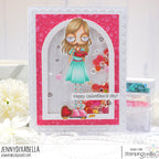 Stamping Bella Oddball with a Box of Chocolates Cling Stamp eb1447 shaker