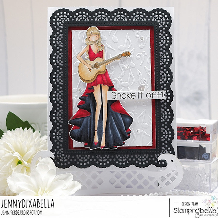 Stamping Bella Shake it Off Sentiment Cling Stamps eb1403 shake it off
