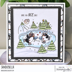 Stamping Bella Skating Penguins Cling Stamp ag1348 ice skating