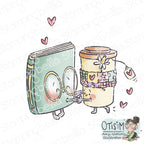 Stamping Bella Spec-Tacular Book and Tea Cling Stamp ag1445