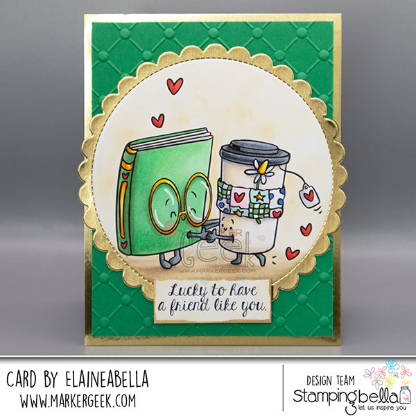 Stamping Bella Spec-Tacular Book and Tea Cling Stamp ag1445 tea