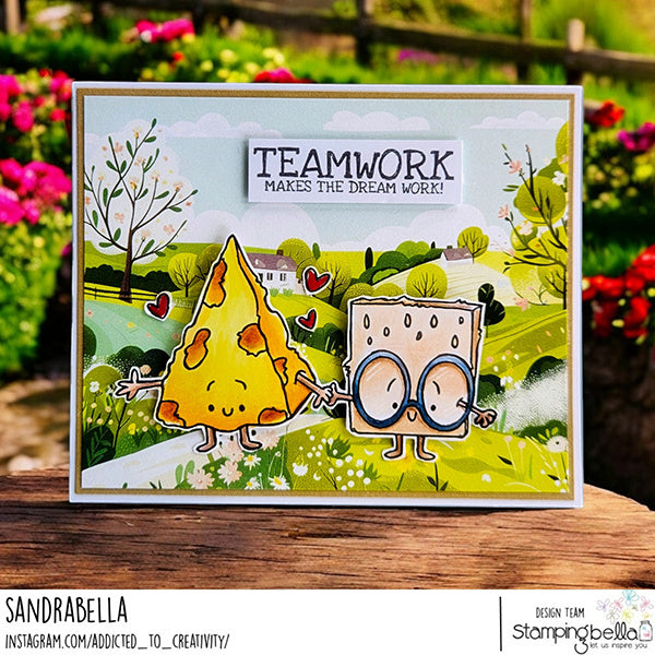 Stamping Bella Spec-Tacular Cheese and Crackers Cling Stamp ag1376 teamowrk