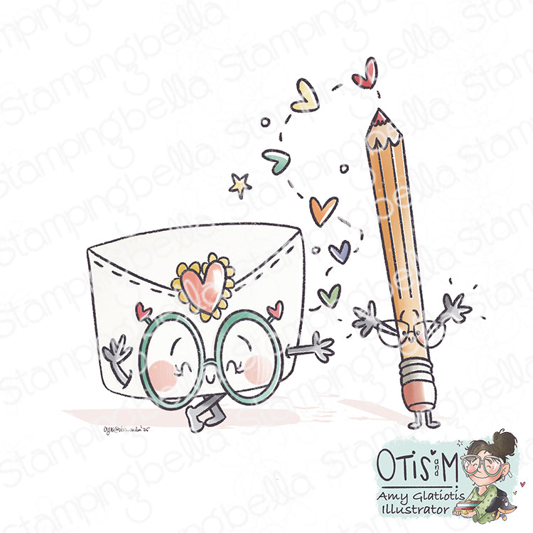 Stamping Bella Spec-Tacular Letter and Pencil Cling Stamp ag1380