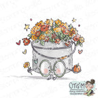 Stamping Bella Spec-Tacular Pail of Mums Cling Stamp ag1341 1