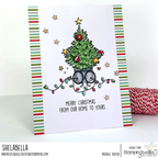 Stamping Bella Spec-Tacular Potted Tree Cling Stamp ag1347 lights
