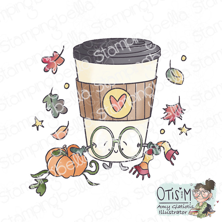 Stamping Bella Spec-Tacular Pumpkin Latte Cling Stamp ag1342 1