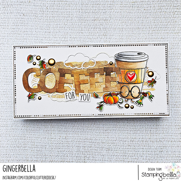 Stamping Bella Spec-Tacular Pumpkin Latte Cling Stamp ag1342 coffee