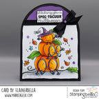 Stamping Bella Spec-Tacular Pumpkin Stack Cling Stamps ag1501 black bow glasses witch hat arch halloween card