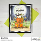 Stamping Bella Spec-Tacular Pumpkin Stack Cling Stamps ag1501 full moon fall leaves black trim boarder halloween card amy bella