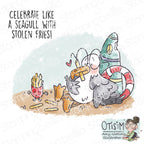 Stamping Bella Spec-Tacular Seagull and Fries Cling Stamps ag1486
