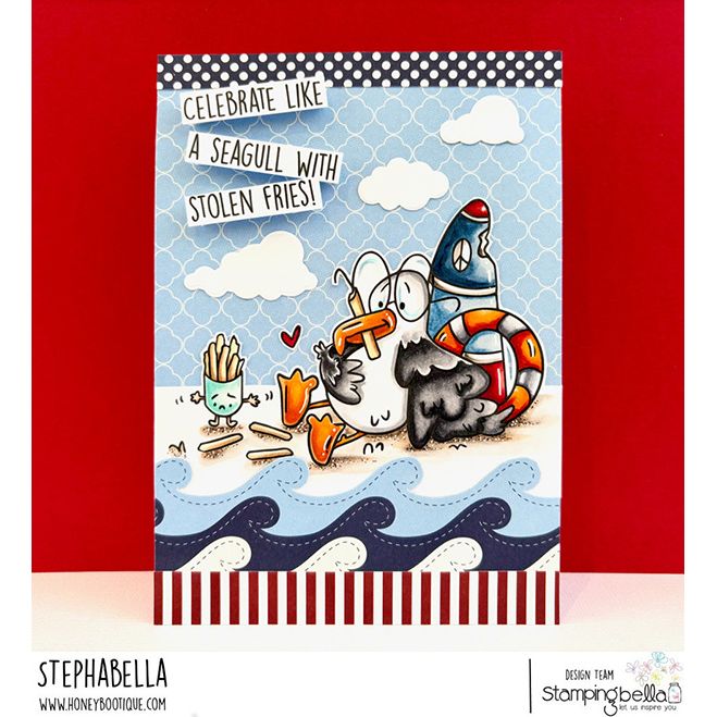 Stamping Bella Spec-Tacular Seagull and Fries Cling Stamps ag1486 celebrate like a seagull with stolen fries stephabella