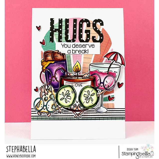 Stamping Bella Spec-Tacular Self Care Crew Cling Stamps ag1475 hugs