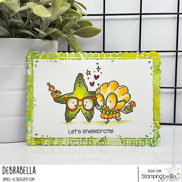 Stamping Bella Spec-Tacular Starfish and Shell Cling Stamps ag1487 Let's shellebrate debrabella