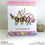 Stamping Bella Spec-Tacular Starfish and Shell Cling Stamps ag1487 Let's shellebrate shell and starfish Shelabella
