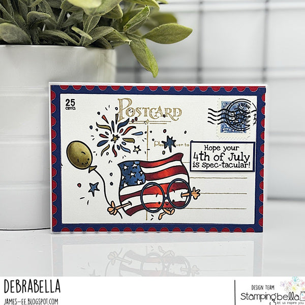 Stamping Bella Spec-Tacular Stars and Stripes Cling Stamps ag1485 4th of July debrabella