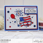 Stamping Bella Spec-Tacular Stars and Stripes Cling Stamps ag1485 4th of July jennydixabella