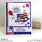 Stamping Bella Spec-Tacular Stars and Stripes Cling Stamps ag1485 4th of July shelabella