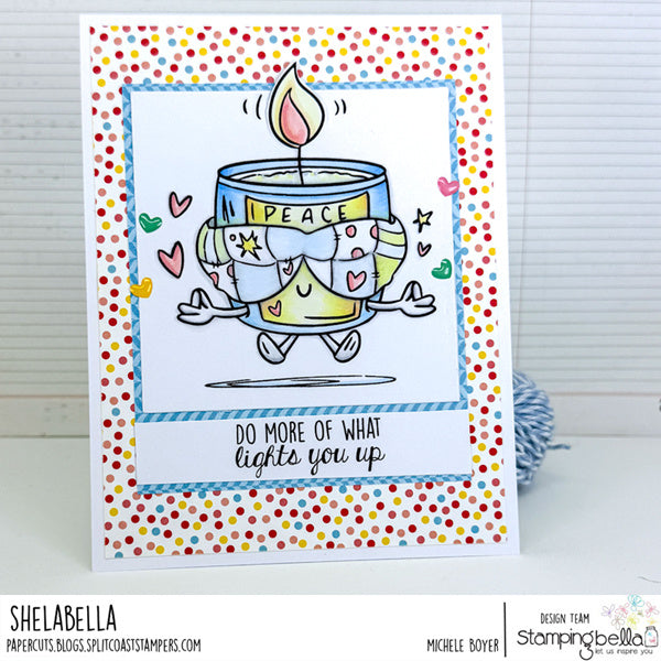 Stamping Bella Spec-Tacular Zen Candle Cling Stamps ag1476 peace