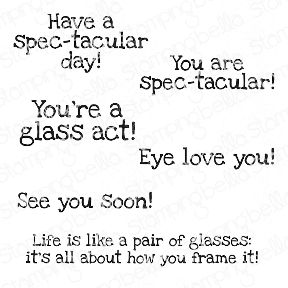 Stamping Bella Spec-tacular Sentiment Set Cling Stamps eb1324