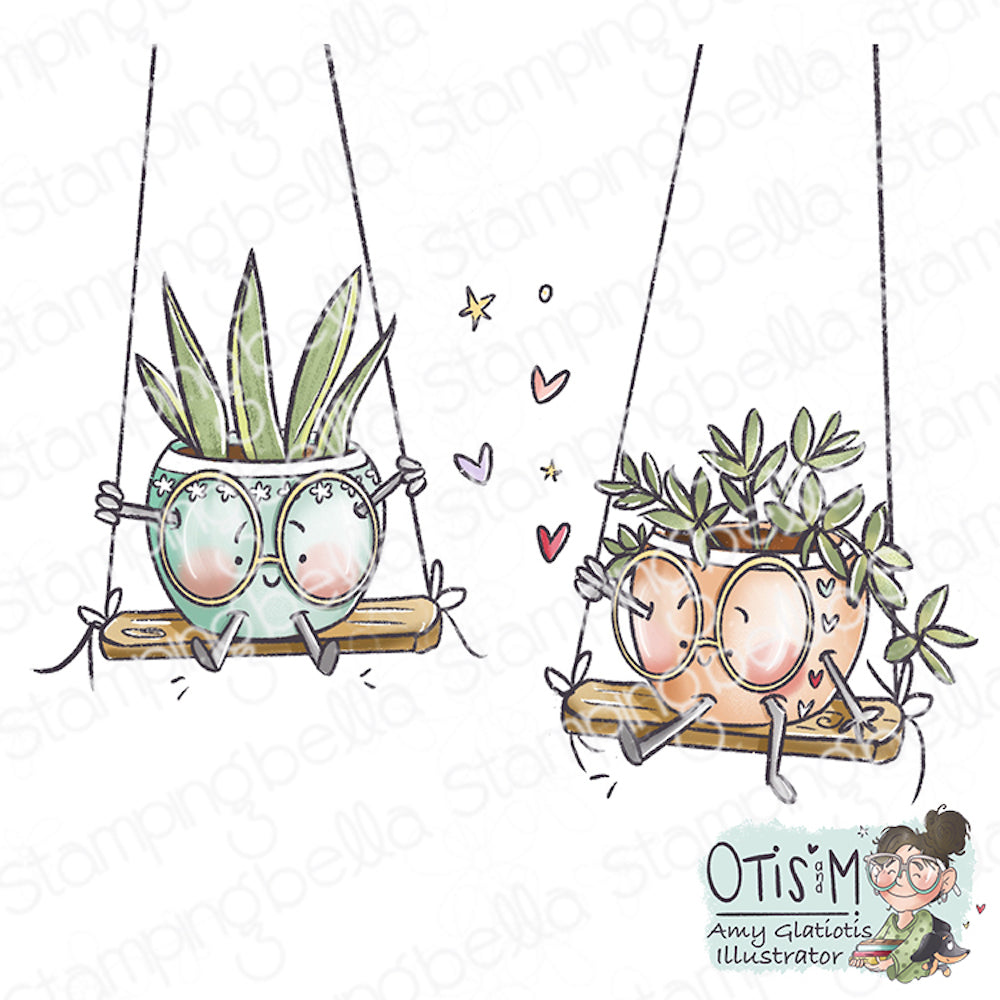Stamping Bella Spec-tacular Swinging Pots Cling Stamp ag1319