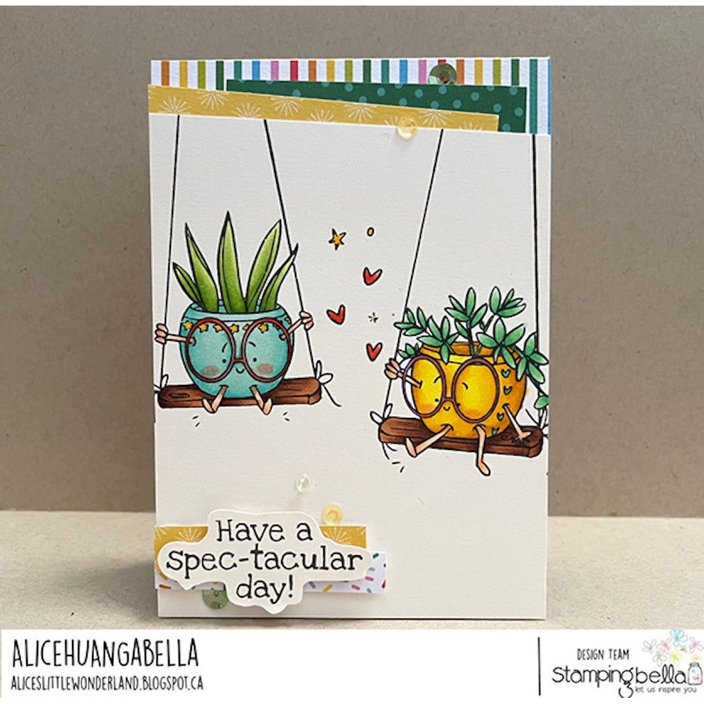 Stamping Bella Spec-tacular Swinging Pots Cling Stamp ag1319