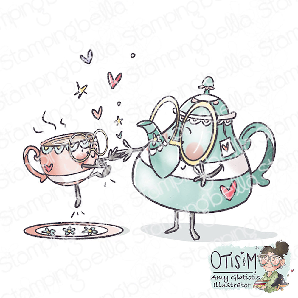Stamping Bella Spec-tacular Teapot & Cup Cling Stamp ag1320*