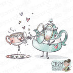 Stamping Bella Spec-tacular Teapot & Cup Cling Stamp ag1320*