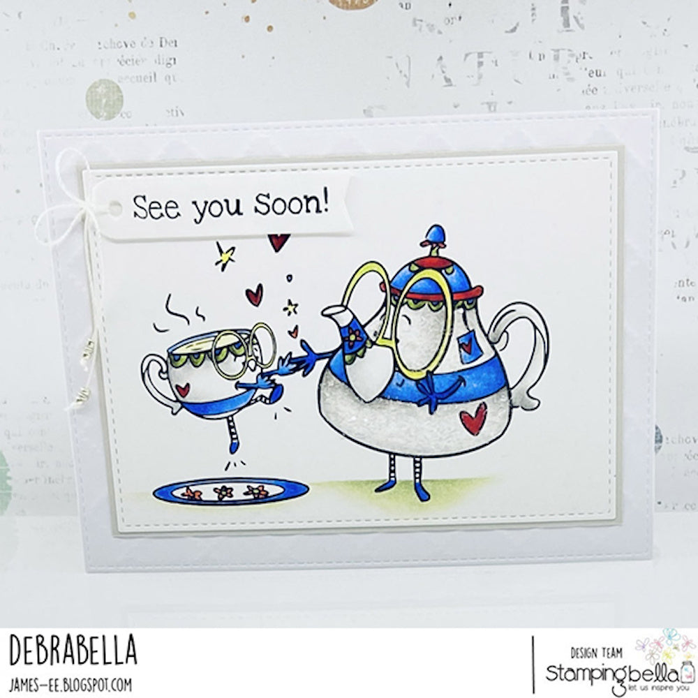 Stamping Bella Spec-tacular Teapot & Cup Cling Stamp ag1320*
