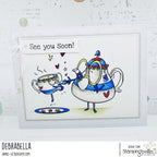 Stamping Bella Spec-tacular Teapot & Cup Cling Stamp ag1320*