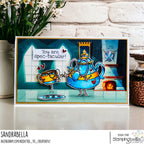 Stamping Bella Spec-tacular Teapot & Cup Cling Stamp ag1320*