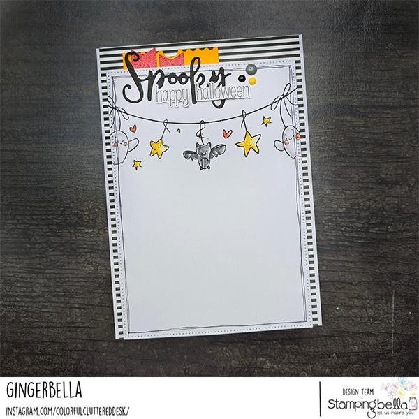 Stamping Bella Spooky Cute Banner Cling Stamp ag1337 spooky