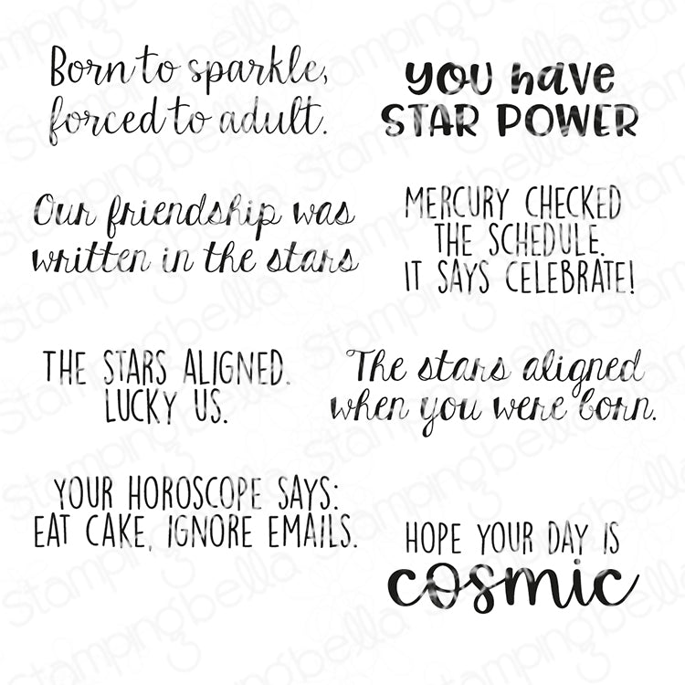 Stamping Bella Star Power Sentiment Set Cling Stamps eb1461