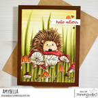Stamping Bella Sweet Mushroom Hedgie Cling Stamp kf1356 hello autumn