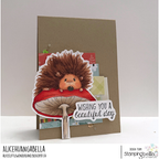 Stamping Bella Sweet Mushroom Hedgie Cling Stamp kf1356 wishing you